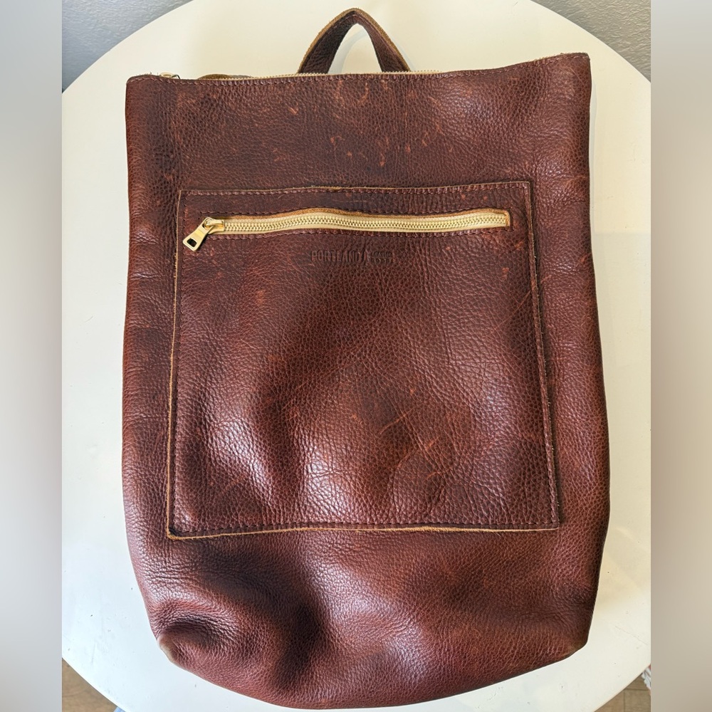 Portland Leather Goods Brown Leather Laptop Bag